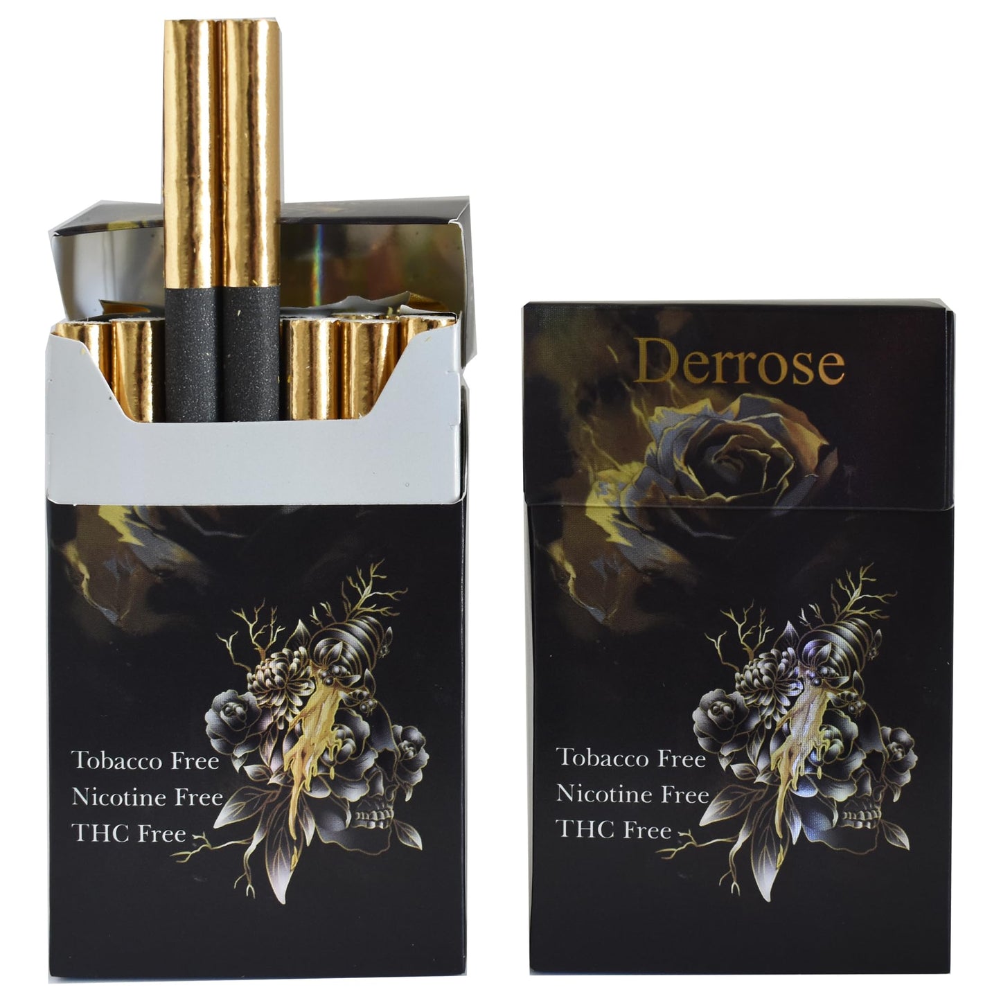 Derrose® Herbal Cigarettes，Tobacco Free, Nicotine Free, THC Free， Vape Alternative Cigarettes to Quit Smoking，2 Packs-40 Smokes