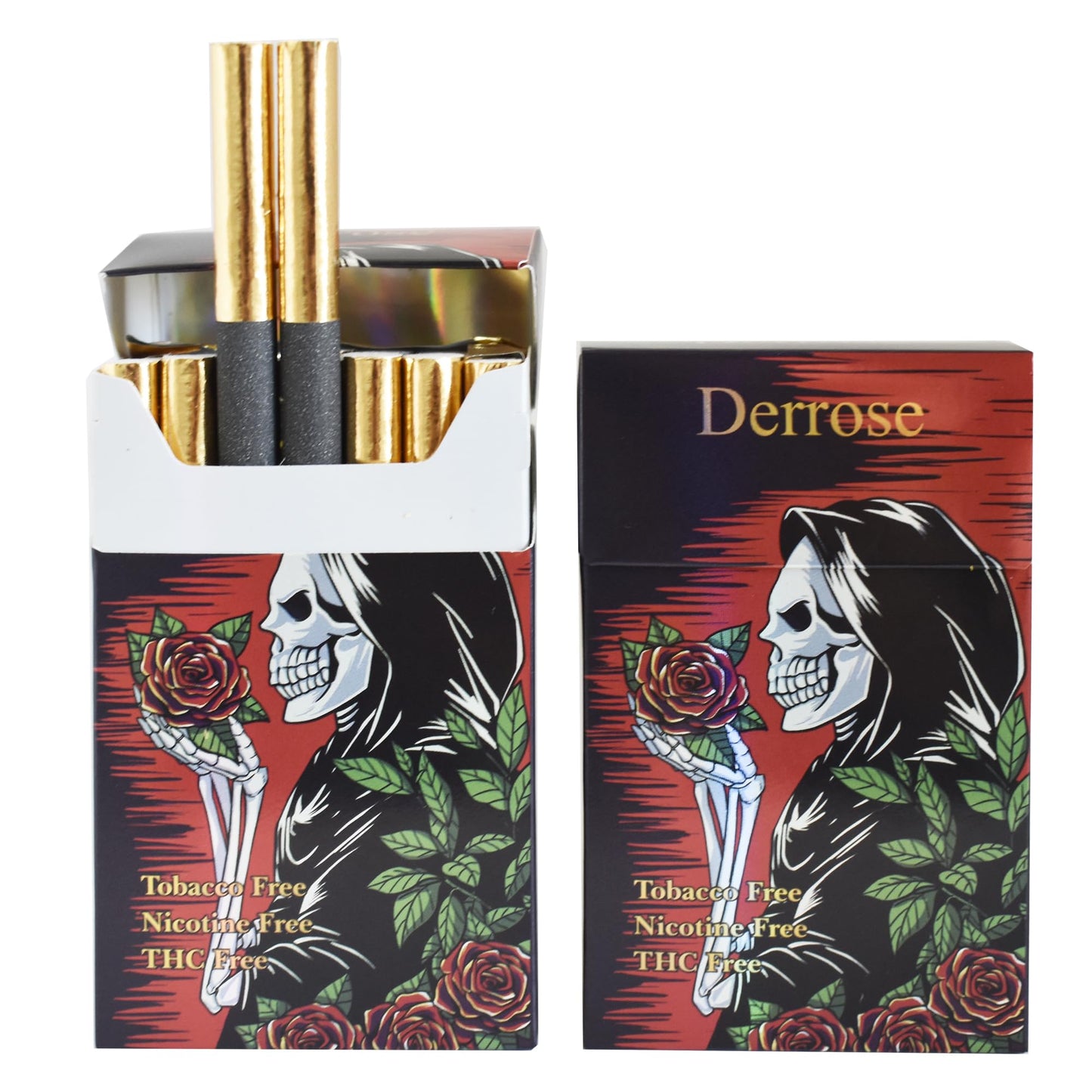 Derrose® Herbal Cigarettes Tobacco Free, Nicotine Free, THC Free - Vape Alternative Cigarettes for Quit Smoking - 2 Packs 40 Smokes